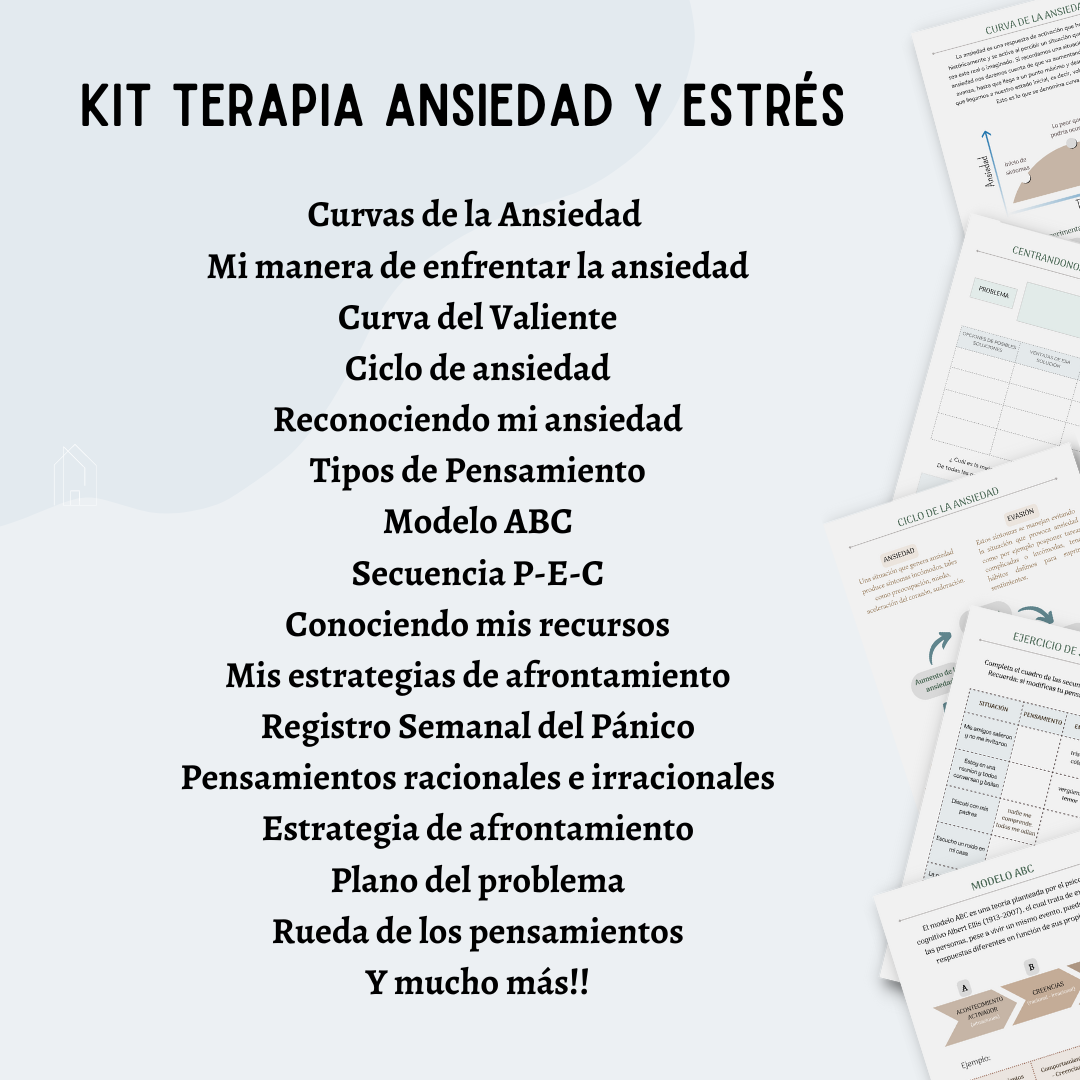 Combo de 5 kits Atención :  Adultos y Niños - Adolescentes / Terapia:  Ansiedad, Depresión y Pareja